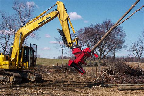 tree cutting attachment for excavators